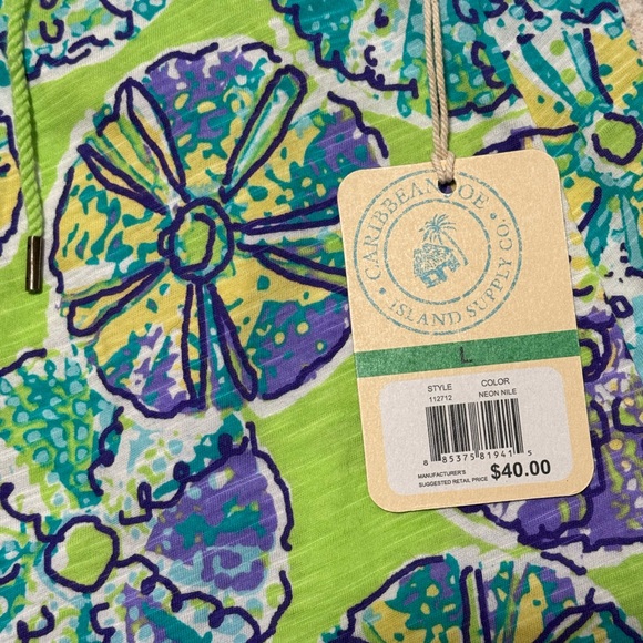 NWT Caribbean Joe Multicolor Pull on Drawstring Cotton Skirt Size Large - Picture 3 of 5